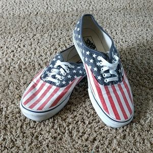 Men's Size 11 American Flag Vans